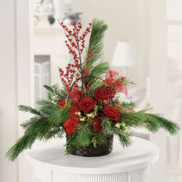 Red Rose Pine Basket