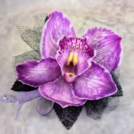 Violet Orchid Boutonniere