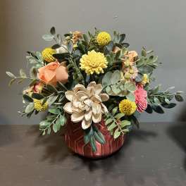 Sola Wooden Flower Centerpiece - Citrus Kiss