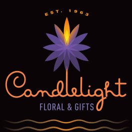 Candellight Floral & Gifts logo with a stylized purple flower