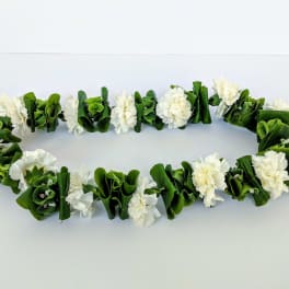 White and Green Lei