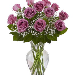 1 Dozen Lavender Rose Arrangement