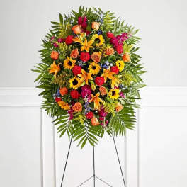 Vibrant Funeral Standing Spray (FS10)