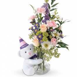 Party Bear & Bud Vase