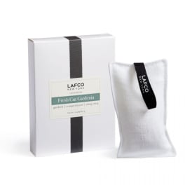 Scented sachet and matching gift box labeled Fresh Cut Gardenia