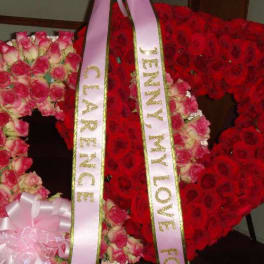 Two Open Heart Wreath