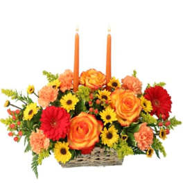 Thanksgiving Dreams Basket of Flowers