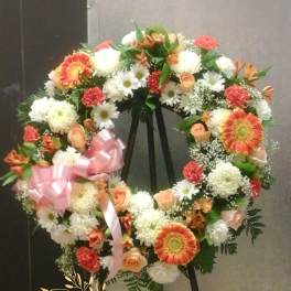 peach and white wreath (FW2)