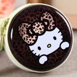 Black Hello Kitty Leapard ear phone and charger case