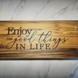 “Enjoy the Good Things in Life” Wooden Serving Tray
