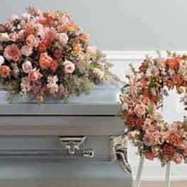 Polychromatic Casket Spray and Wreath