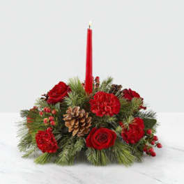 I'll Be Home for Christmas Centerpiece with Candle