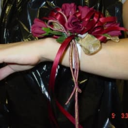 Burgandy Wrist Corsage