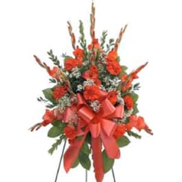 Red Gladiola Standing Tribute Spray