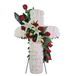 Large White Cross Standing Spray