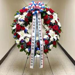 36 INCH RED WHITE AND BLUE WREATH [TT-ANC3]