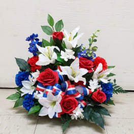 [TT-SILKARL1]: SILK CEMETERY CENTERPIECE 1 (Artificial Flowers)