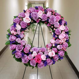 [TT-ANC131]: 24 INCH LAVENDER ROSE WREATH