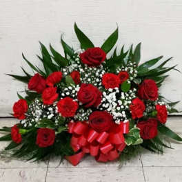 [TT-ARLRED]: RED CEMETERY CENTERPIECE ARRANGEMENT