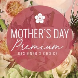 Mother's Day premium floral arrangement with pale pink and cream blooms