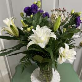 Double Blooms Lilies Arrangement