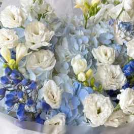 Designer’s Choice Blue and White Floral Arrangement