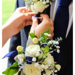Wrist Corsage & Boutonniere Set