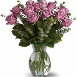 Lavender Wishes - Dozen Premium Lavender Roses