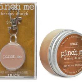Therapy dough keychain and tin in spice packaging