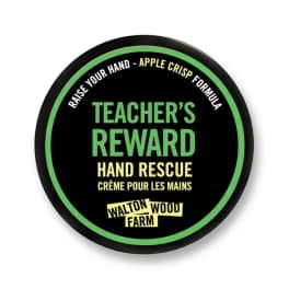 Round black tin of Teacher's Reward hand rescue cream
