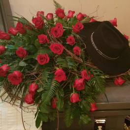 Red Rose Casket Cover