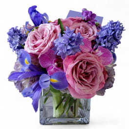 Violet Blossoms Orchid Happy Birthday Beautiful Bouquet Designer's Choice