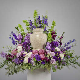 Pink and Lavender Urn Wreath