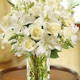 Classic All-White Arrangement
