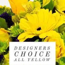 Yellow flower bouquet with a designer's choice card