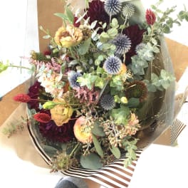 Seasonal Wild Blooms Wrapped Bouquet