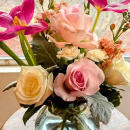 Orchid & Rose Pastel Arrangement – Same Day Delivery San Antonio