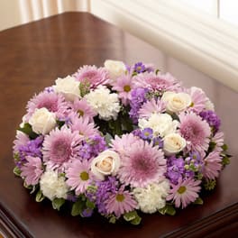 Cremation Wreath - Lavender and White