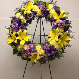 30" CELEBRATION OF LIFE MEMORIAL WREATH ON EASEL