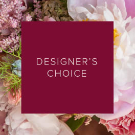 Designer’s choice floral arrangement with pink and white blooms