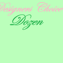 Pink script text reading "Designers Choice" on a mint green background