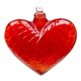 Hearts of Glass Ornament (Red) - Kitras Art Glass