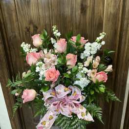 Pink Floral Sympathy Basket