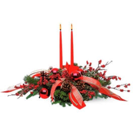 CHRISTMAS TREASURE TWO TAPER CENTERPIECE