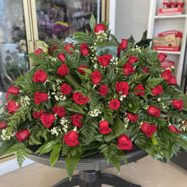 Red Rose Casket Spray