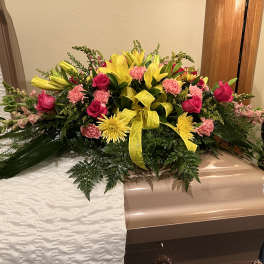 Sympathy Casket Spray-Beautiful Memories
