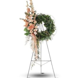 TF196-2 Peach Comfort Wreath