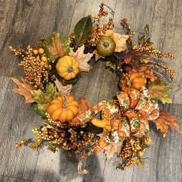 Small Pumpkin Fall Wreath