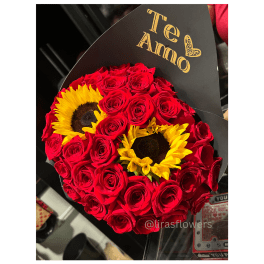 Roses and Sunflowers