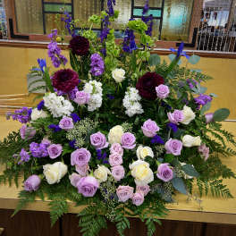 Lavender and White Funeral Basket